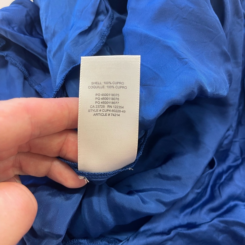 Aritzia Wilfred Only Ruched Slip Dress Adjustable Length Night bird Blue sz SML - Picture 9 of 10